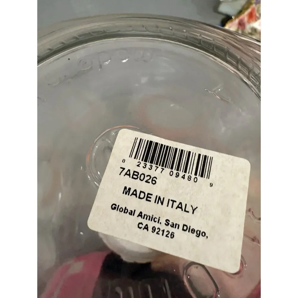 Set of 2 Italian Glass Swing Top Canisters Made in Italy Global Amici
